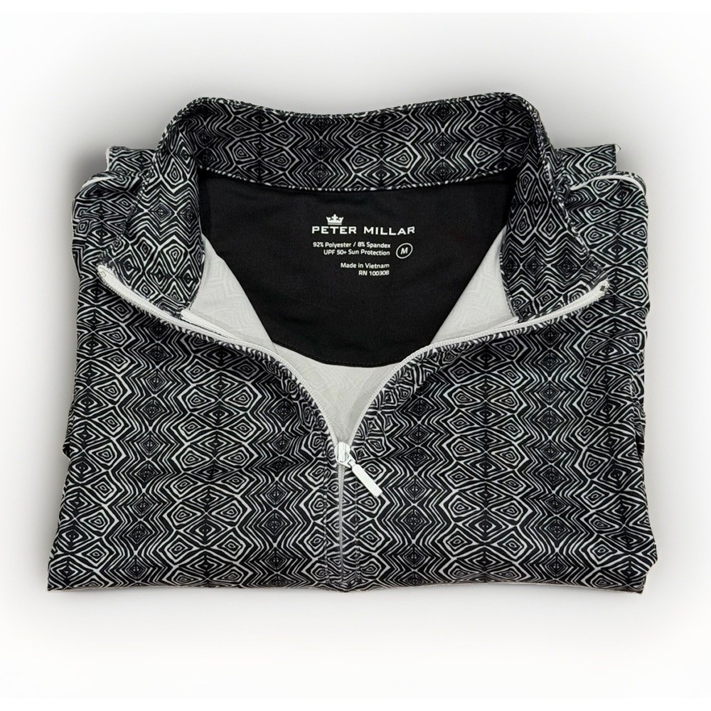Peter Millar Perth Performance 1/4 Zip Raglan Pullover Geometric Print Women's M - Picture 7 of 7